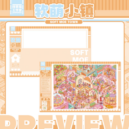 DIY mininature Scene Sticker MATCHA CAT Vol. 8: Sweet Life Cozy Home Life Soft Cute Town Little Life Shop Dreamy Villa - L 2