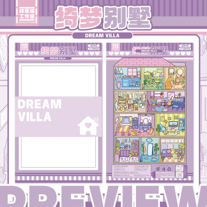 DIY mininature Scene Sticker MATCHA CAT Vol. 8: Sweet Life Cozy Home Life Soft Cute Town Little Life Shop Dreamy Villa - L 5