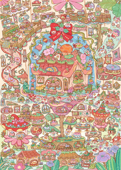 DIY miniature Scene Sticker MANMANZHI MANMANZHI Vol. 1 Rabbit Town Food Alley Mushroom House Plant Exploration Bureau Rabbit Corner Gift Workshop - L 5