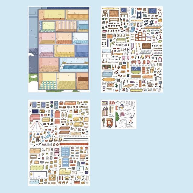 DIY mininature Scene Sticker MINOWME Vol. 1 Heartfelt Town Winter Night Town - L 3