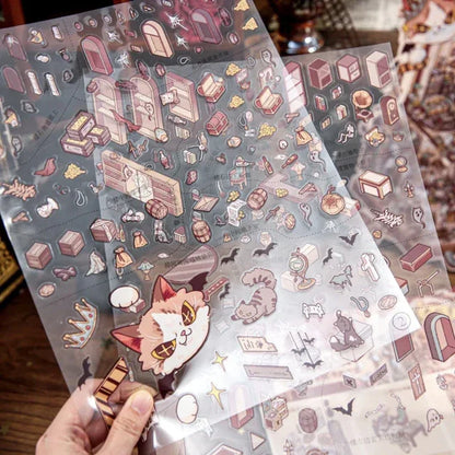 DIY mininature Scene Sticker Mr.Paper Hidden Pavilion Series Secret Study Room - L 3