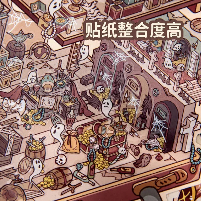 DIY mininature Scene Sticker Mr.Paper Hidden Pavilion Series Secret Study Room - L 5