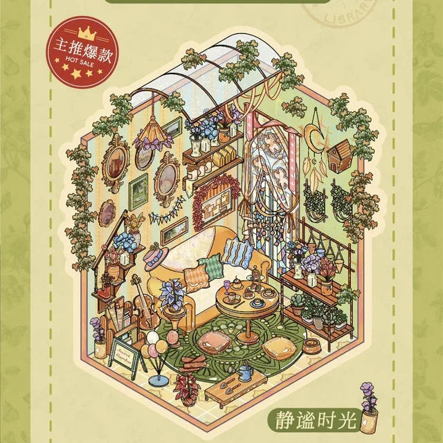 DIY mininature Scene Sticker Mr.Paper Warm Light Cottage Series Quiet Moments Afternoon Coffee - M 2