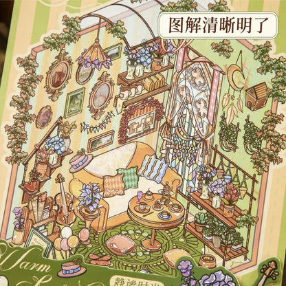 DIY mininature Scene Sticker Mr.Paper Warm Light Cottage Series Quiet Moments Afternoon Coffee - M 4