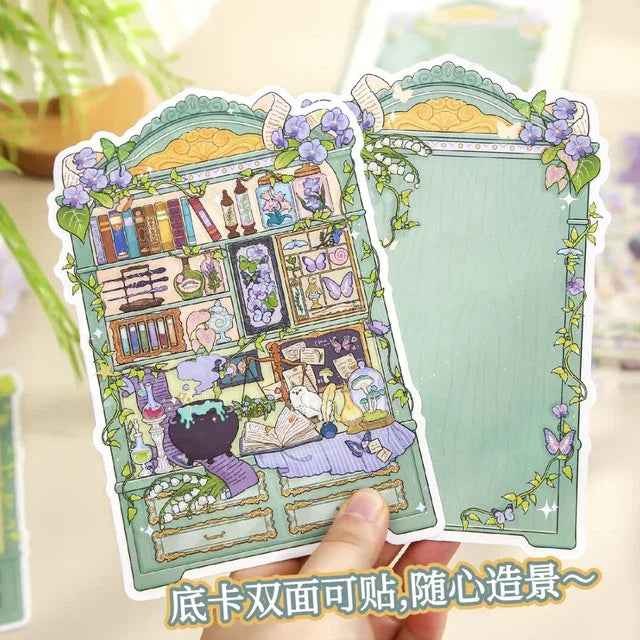 DIY mininature Scene Sticker Mr.Paper Curiosity Cabinet Collection Display Window of Wonders Rare Collection Cabinet Treasure Jewelry Box Alchemy Cabinet - M 4