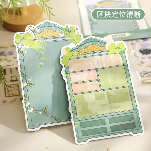 DIY mininature Scene Sticker Mr.Paper Curiosity Cabinet Collection Display Window of Wonders Rare Collection Cabinet Treasure Jewelry Box Alchemy Cabinet - M 5