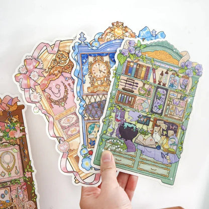 DIY mininature Scene Sticker Mr.Paper Curiosity Cabinet Collection Display Window of Wonders Rare Collection Cabinet Treasure Jewelry Box Alchemy Cabinet - M 8