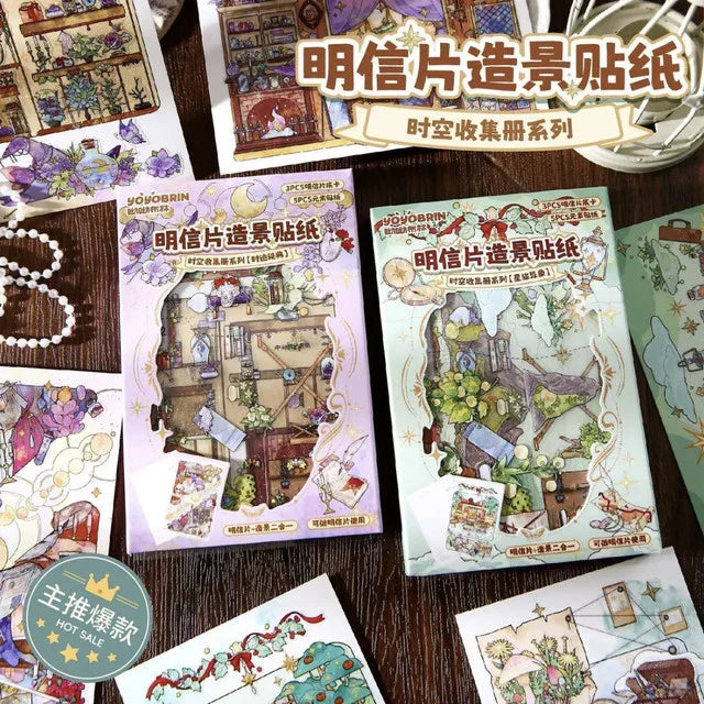 DIY mininature Scene Sticker Mr.Paper Time Collector Series Star Journey Anomalies Chronicle of Time - M 1