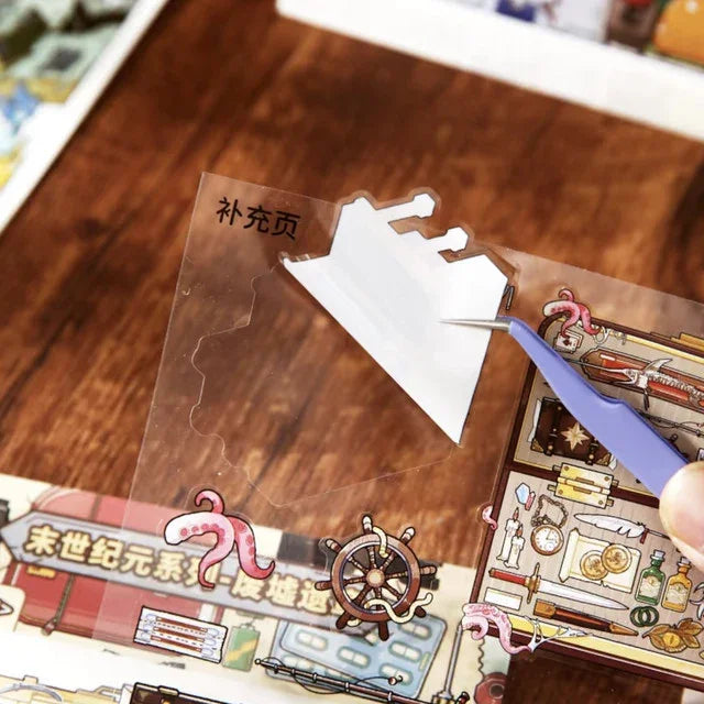 DIY mininature Scene Sticker Mr.Paper Apocalypse Era Collection Ruins Chronicle Doomsday Glimmer - L 5
