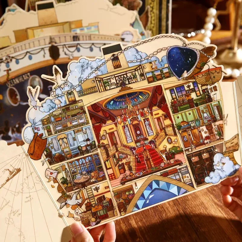 DIY mininature Scene Sticker Mr.Paper Eternal Night Sea & Endless Spell Magic Notice Letter Eternal Night Sea Cruise - XL 3