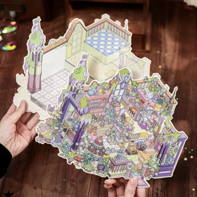 DIY mininature Scene Sticker Mr.Paper Violet Perfume Jewelry Shop Violet Perfume Jewelry Shop - L 3