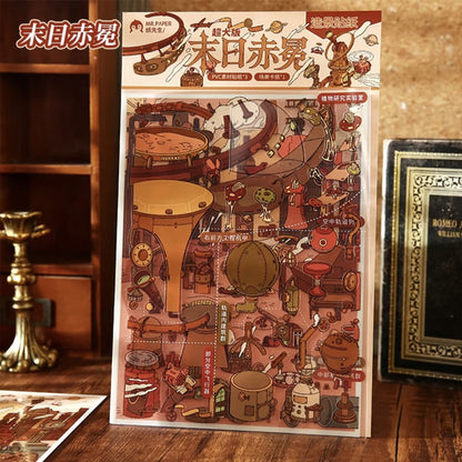 DIY mininature Scene Sticker Mr.Paper Lost Universe Doomsday Crimson Crown Azure Moon Ruins - L 3