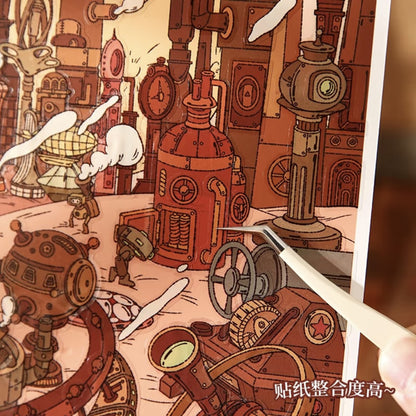 DIY mininature Scene Sticker Mr.Paper Lost Universe Doomsday Crimson Crown Azure Moon Ruins - L 6