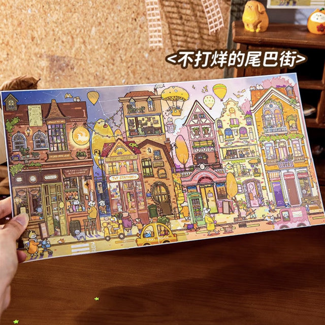 DIY mininature Scene Sticker Mr.Paper Animal Town Never-Closing Tail Street Gulu Town Seasonal Special - L 2