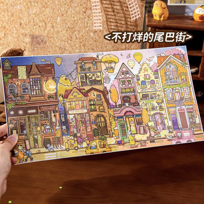 DIY mininature Scene Sticker Mr.Paper Animal Town Never-Closing Tail Street Gulu Town Seasonal Special - L 2
