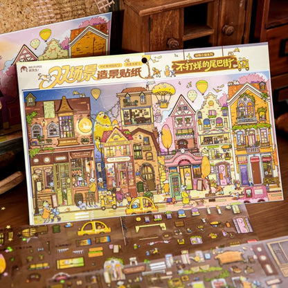 DIY mininature Scene Sticker Mr.Paper Animal Town Never-Closing Tail Street Gulu Town Seasonal Special - L 9