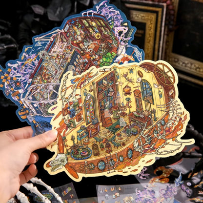 DIY mininature Scene Sticker Mr.Paper Journey Through Bones Series Infinite Train Ghost Yacht - M 2