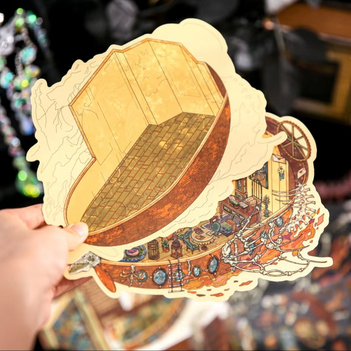 DIY mininature Scene Sticker Mr.Paper Journey Through Bones Series Infinite Train Ghost Yacht - M 6