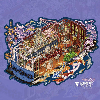 DIY mininature Scene Sticker Mr.Paper Journey Through Bones Series Infinite Train Ghost Yacht - M 8