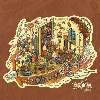 DIY mininature Scene Sticker Mr.Paper Journey Through Bones Series Infinite Train Ghost Yacht - M 9