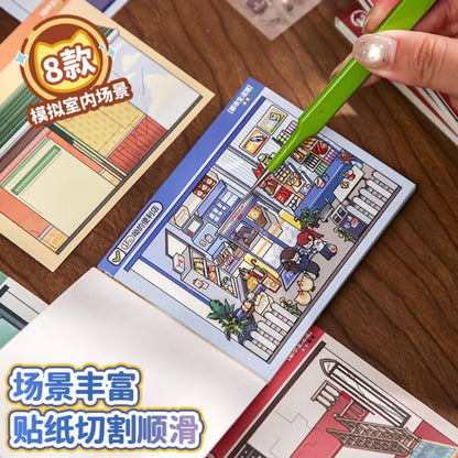 DIY miniature Scene Sticker Mr.Paper Collection Book Department Store Shopping Mall Urban Living Center - S 4