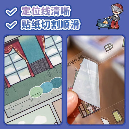 DIY miniature Scene Sticker Mr.Paper Collection Book Department Store Shopping Mall Urban Living Center - S 8