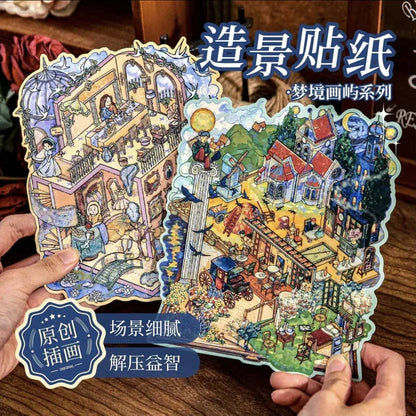 DIY mininature Scene Sticker Mr.Paper Dream Art Series Van Gogh’s Starry Dream Monet’s Garden Tea Party - M 1