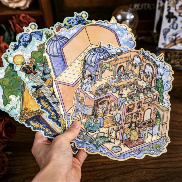 DIY mininature Scene Sticker Mr.Paper Dream Art Series Van Gogh’s Starry Dream Monet’s Garden Tea Party - M 3