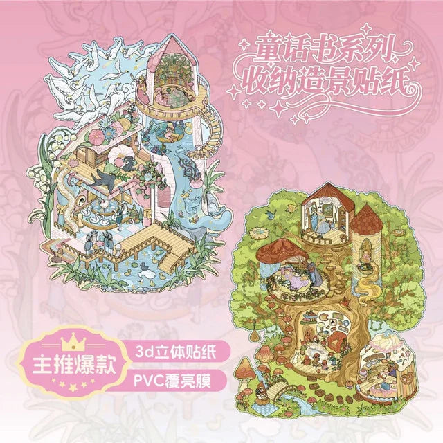 DIY mininature Scene Sticker Mr.Paper Fairy Tale Book Andersen Tales Grinch Cottage - M 1
