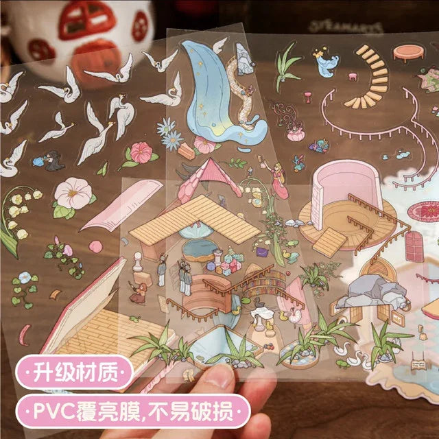 DIY mininature Scene Sticker Mr.Paper Fairy Tale Book Andersen Tales Grinch Cottage - M 6