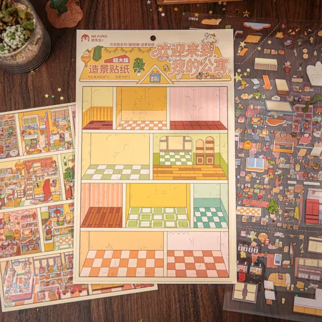 DIY mininature Scene Sticker Mr.Paper Kaleidoscope Vol. 4 Welcome to My Apartment - L 2