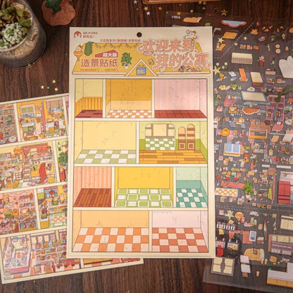 DIY mininature Scene Sticker Mr.Paper Kaleidoscope Vol. 4 Welcome to My Apartment - L 2