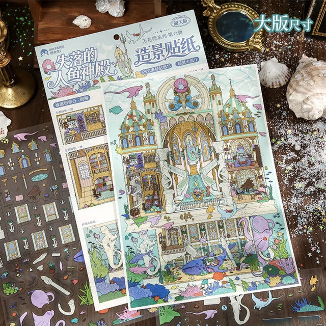 DIY mininature Scene Sticker Mr.Paper Kaleidoscope Vol. 6 Lost Mermaid Temple - L 7