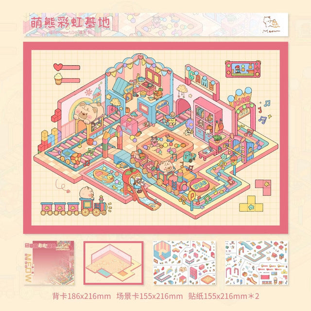 DIY mininature Scene Sticker Meow Vol. 1 Inside and Outside the Cave Baa Baa Tailor Shop - L 3
