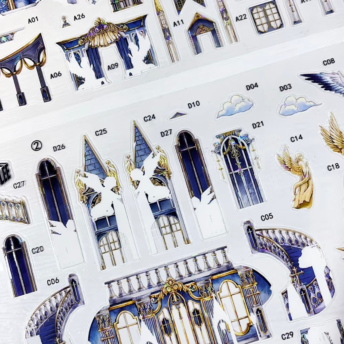 DIY miniature Scene Sticker MU YAO Vol. 18 Heavenly Palace Sacred Wing Starry Sky - L 4