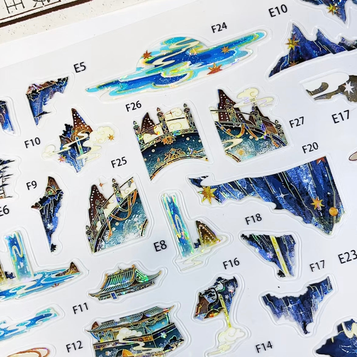 DIY miniature Scene Sticker MU YAO Vol. 18 Heavenly Palace Sacred Wing Starry Sky - L 5