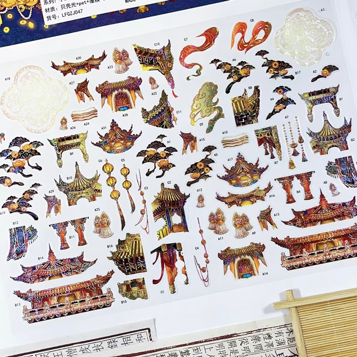 DIY miniature Scene Sticker MU YAO MU YAO Vol. 22 God of Wealth Temple Noisy Sea - L 3