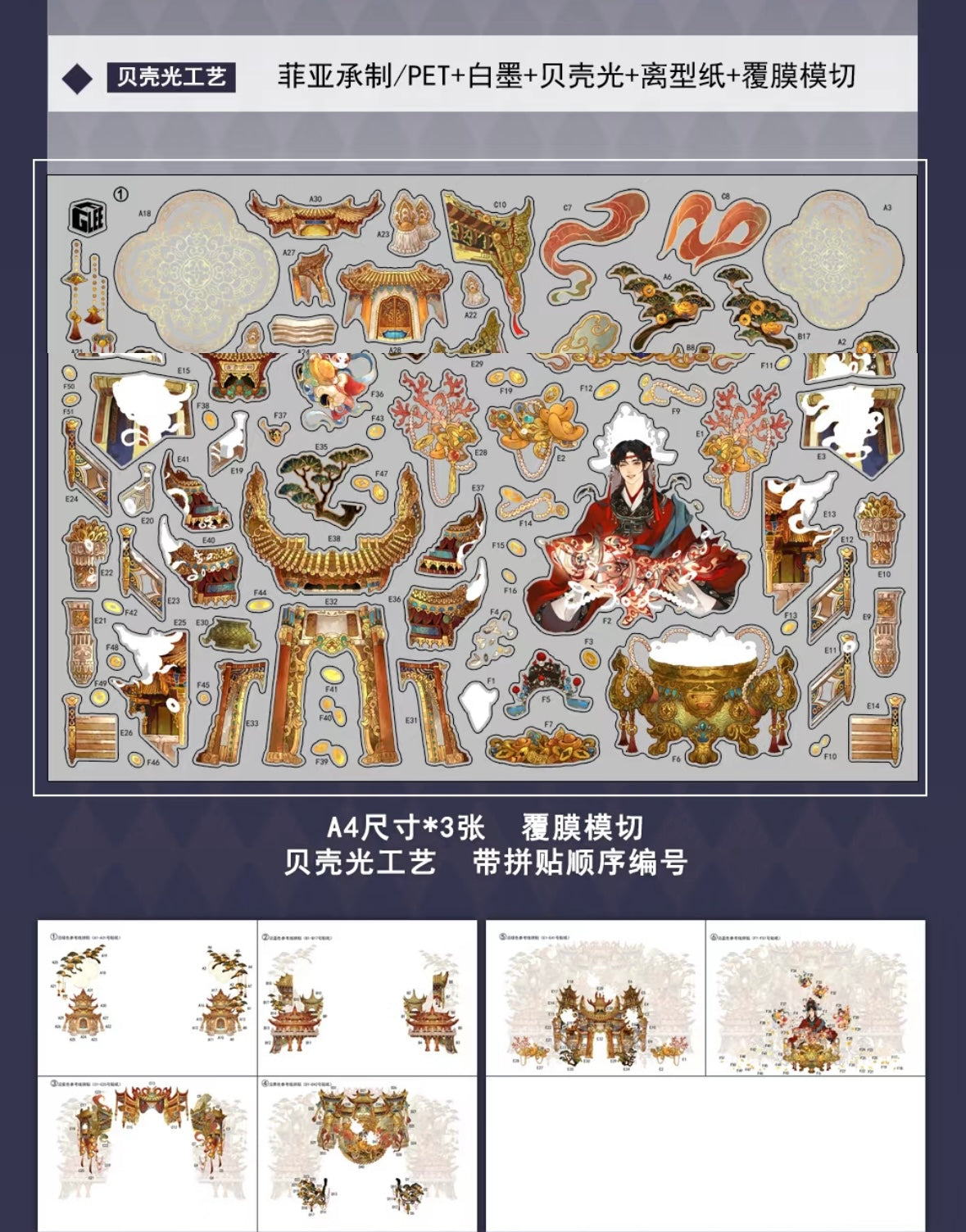 DIY miniature Scene Sticker MU YAO MU YAO Vol. 22 God of Wealth Temple Noisy Sea - L 6