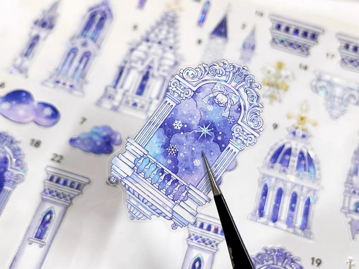 DIY miniature Scene Sticker MU YAO Vol. 9 Snowy Wonderland Snowfall over the Forbidden City - L 4