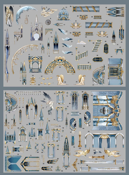 DIY miniature Scene Sticker MU YAO Muyao Vol. 2 Golden Temple - L 4