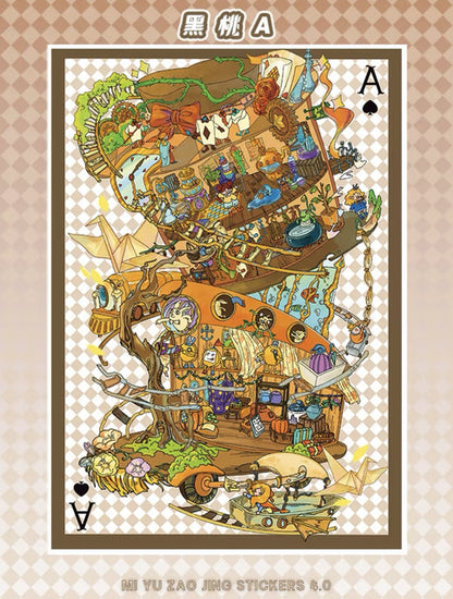 DIY mininature Scene Sticker Mi Yu Zao Jing Vol. 4 Ace Alice Series Diamond Queen of Hearts King of Clubs Ace of Spades - L 4