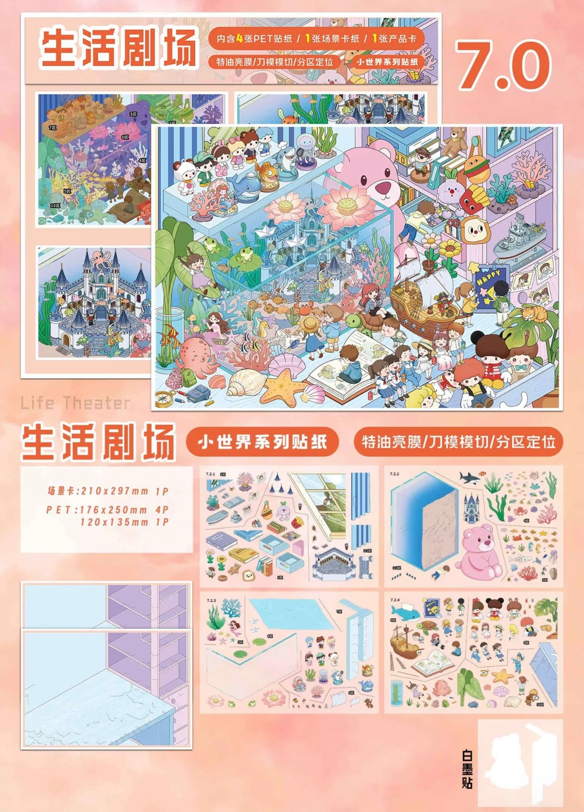 DIY miniature Scene Sticker MI YU ZAO JING MI YU ZAO JING Vol. 7 Workplace Guide living theatre - L 4