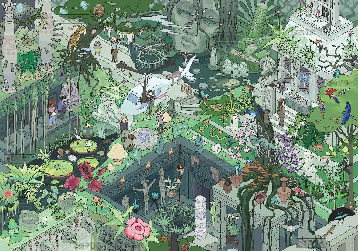 DIY miniature Scene Sticker MI YU ZAO JING MI YU ZAO JING Vol. 8 Echoes of Civilization Rainforest Secret - Maya Nile Divine - Egypt City-State Glory - Rome - L 7