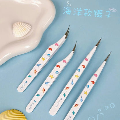 DIY miniature Scene Sticker NILIYA NILIYA Ocean Shell Tweezers Curved Tip Tweezers Straight Tweezers - S 1