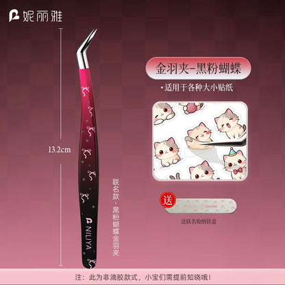 GuanGuan Black Ribbon Bow Black&Pink Ribbon Bow Pink Strawberry Dolphin Tweezers