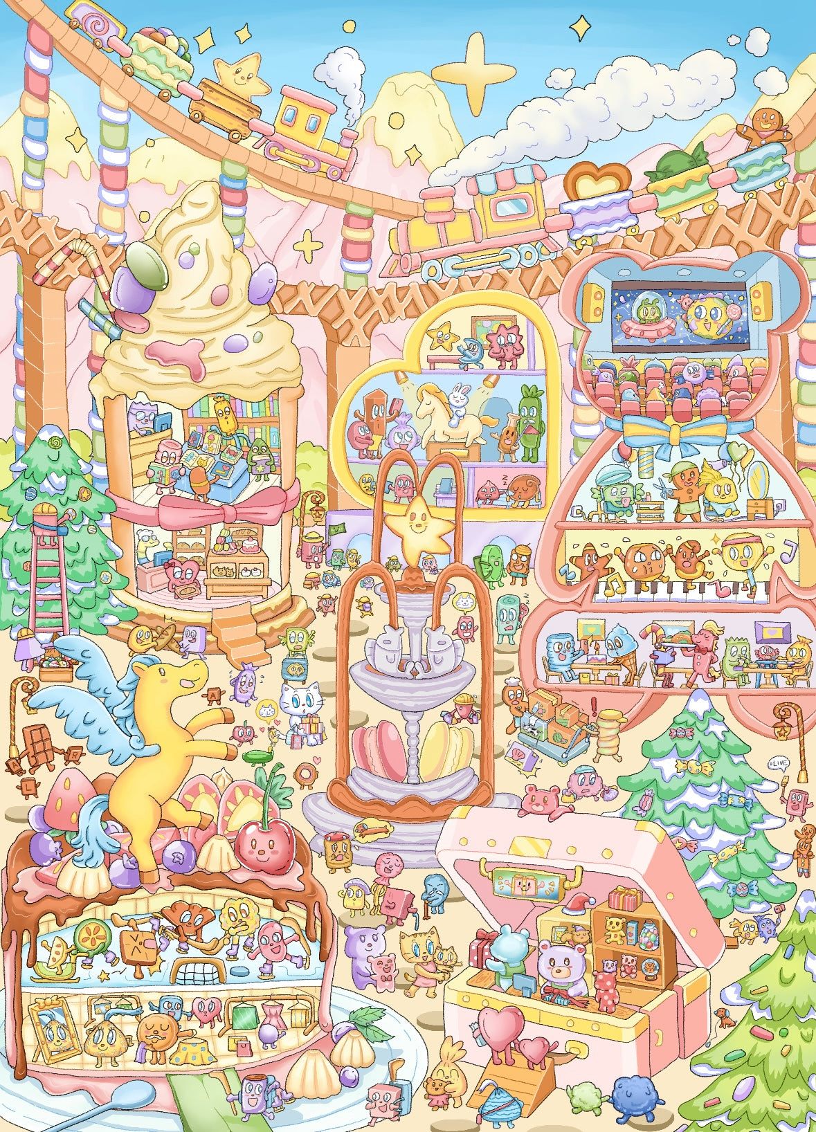 DIY miniature Scene Sticker Napuu Vol. 2 Meow Meow Witch Woof Woof House Milk Foam Paradise Milk Foam Apartment - L 7