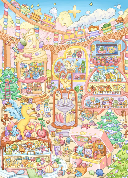 DIY miniature Scene Sticker Napuu Vol. 2 Meow Meow Witch Woof Woof House Milk Foam Paradise Milk Foam Apartment - L 7