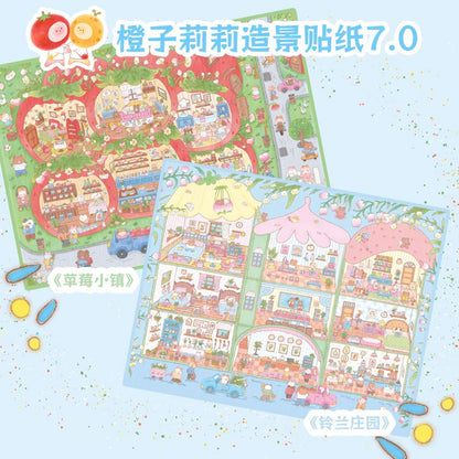 DIY mininature Scene Sticker Orange Lily Vol. 7 Block Town Strawberry Town Sweetheart Cottage Lily of the Valley Manor - L 2