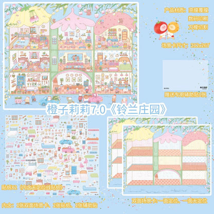 DIY mininature Scene Sticker Orange Lily Vol. 7 Block Town Strawberry Town Sweetheart Cottage Lily of the Valley Manor - L 6