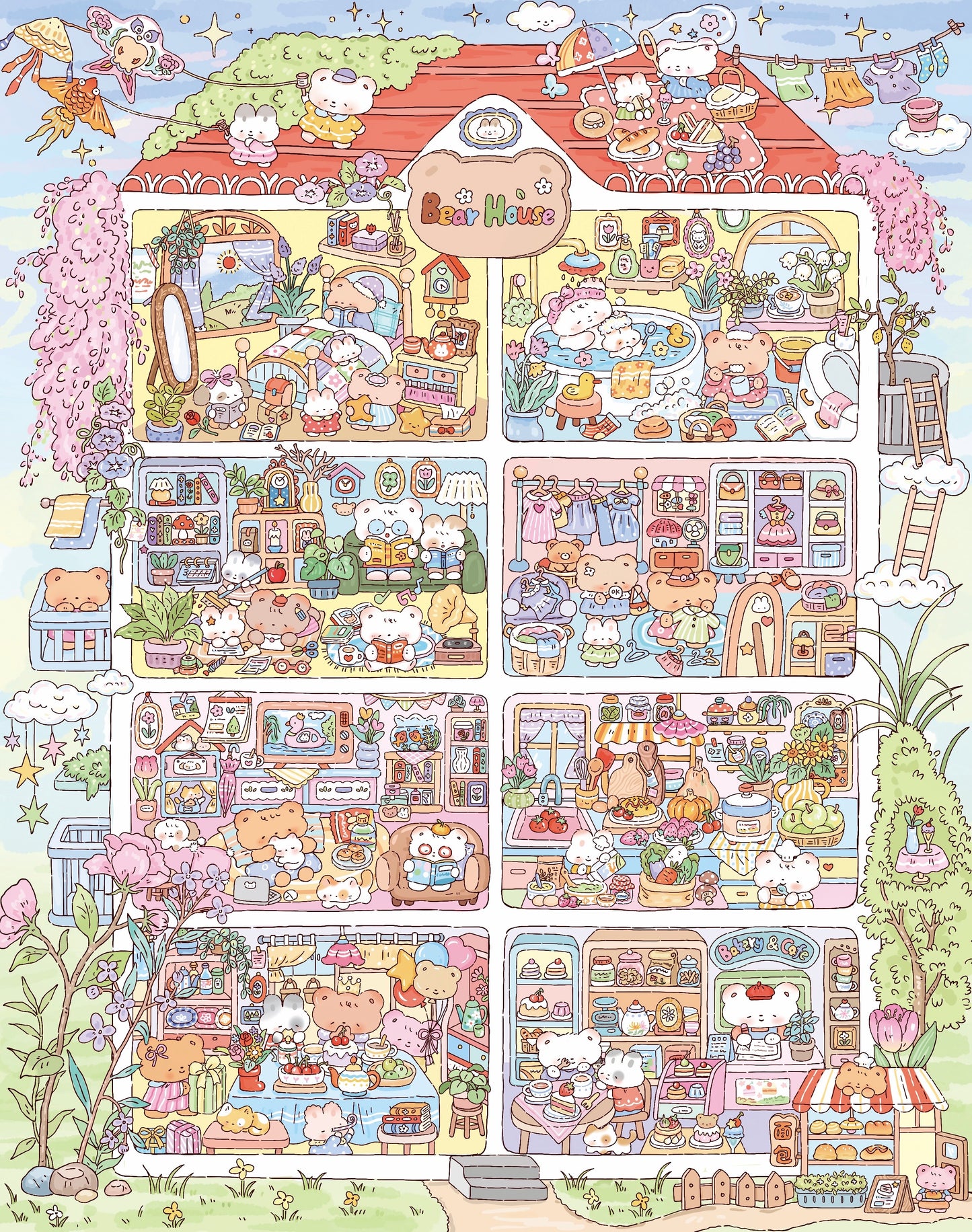 Vol. 8 Meow Meow Plaza Happiness Park Stay-at-Home Moments Bear Cub's Home - L